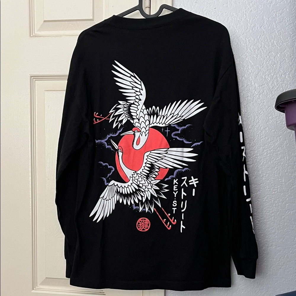 Key Street Black Long Sleeve Shirt with Graphic Design - Picture 2 of 8
